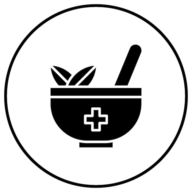 El icono del vector de la medicina herbal se puede utilizar para el conjunto de iconos médicos