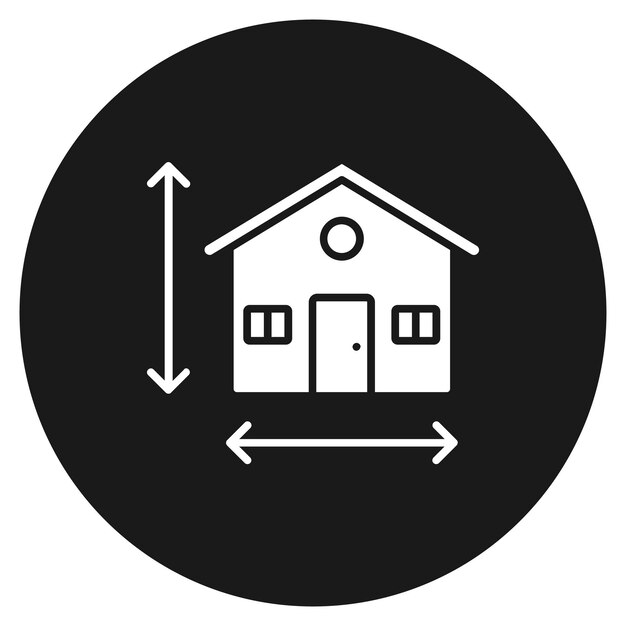 El icono del vector de medición de la casa se puede utilizar para el conjunto de iconos de bienes raíces