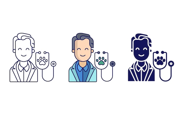 Icono de vector de médico de mascotas