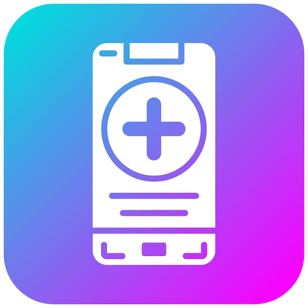 El icono de vector médico móvil se puede utilizar para el conjunto de iconos de aplicaciones móviles