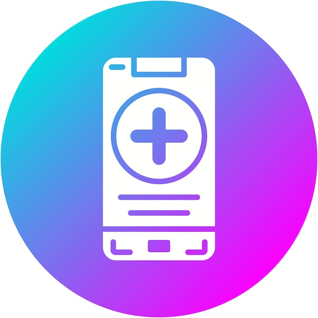 El icono de vector médico móvil se puede utilizar para el conjunto de iconos de aplicaciones móviles