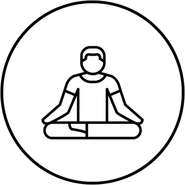 El icono del vector de meditación se puede usar para el conjunto de iconos de la aplicación de entrenamiento