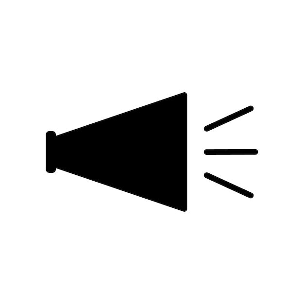 Icono de Vector de megáfono Icono único Diseño gráfico Señal de altavoz estilo de diseño plano