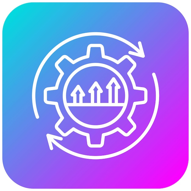 El icono del vector de mejora continua se puede utilizar para el conjunto de iconos de evaluación del proyecto