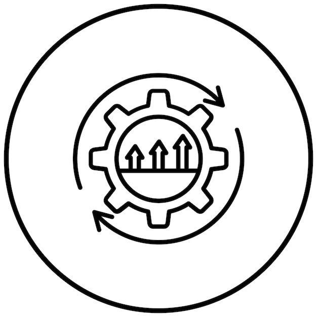 El icono del vector de mejora continua se puede utilizar para el conjunto de iconos de evaluación del proyecto
