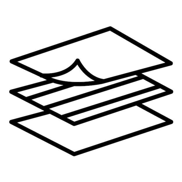 El icono del vector de membrana se puede utilizar para el conjunto de iconos de características de la tela