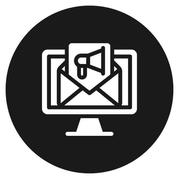El icono del vector de mensaje de publicidad se puede utilizar para el conjunto de iconos de marketing digital