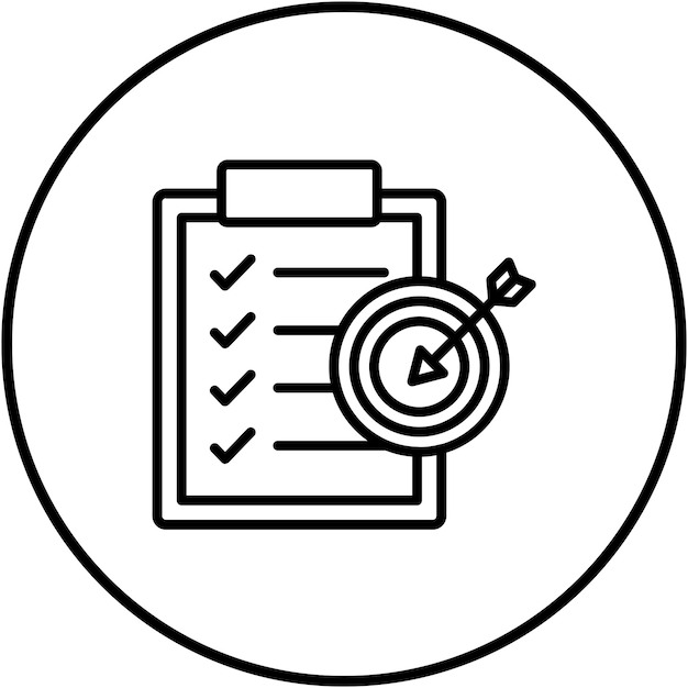 El icono del vector de la meta se puede usar para el conjunto de iconos de tiro con arco