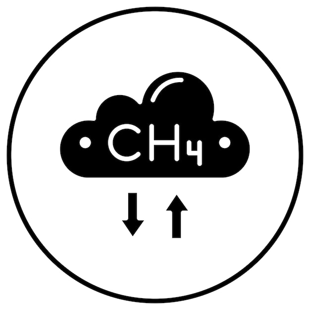 El icono del vector de metano se puede utilizar para el conjunto de iconos de contaminación