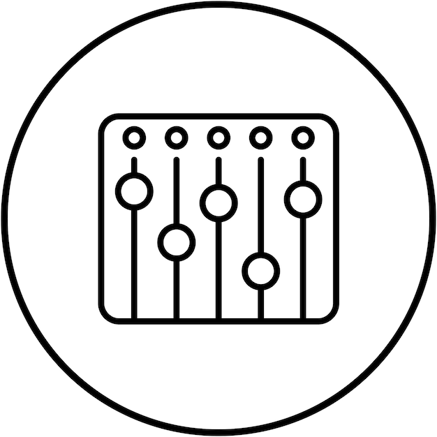 El icono del vector de mezcla de audio se puede usar para el iconset de producción de video