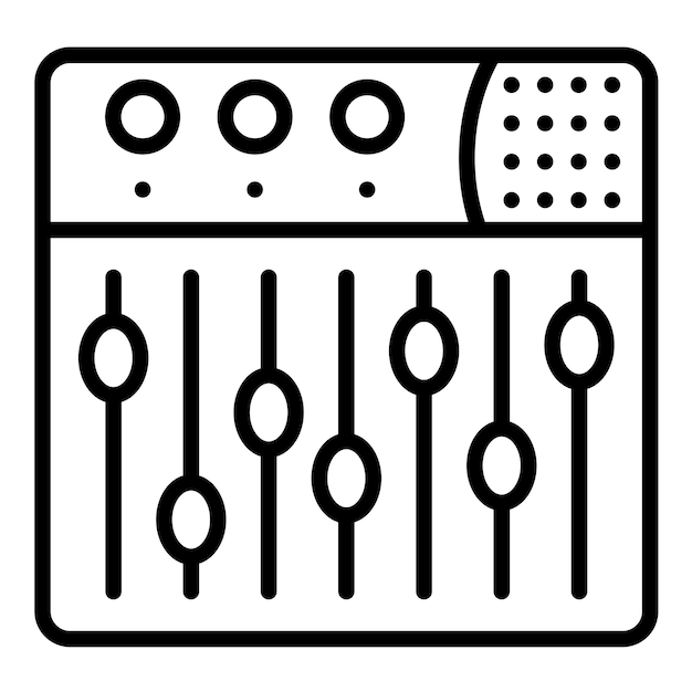 El icono del vector del mezclador se puede utilizar para el conjunto de iconos del instrumento