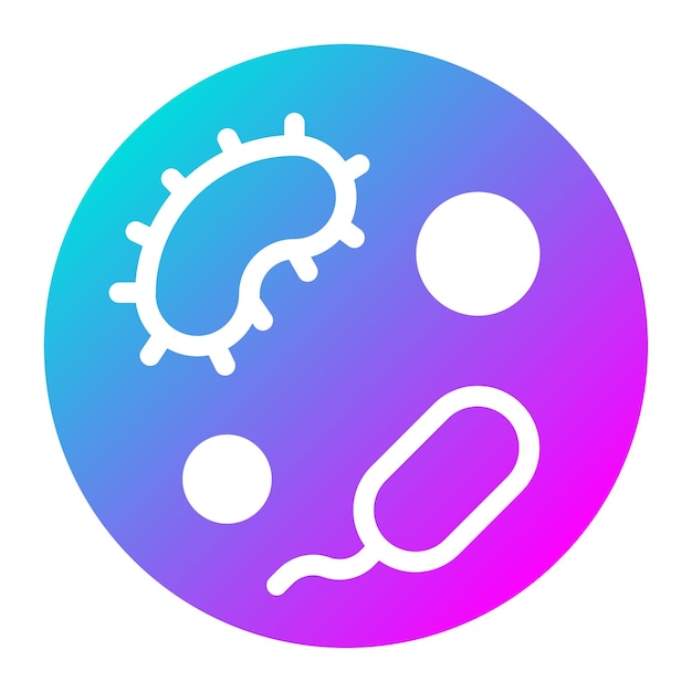 El icono del vector de microbiología se puede utilizar para el conjunto de iconos de vuelta a la escuela