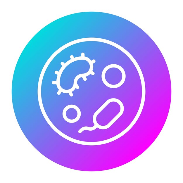 El icono del vector de microbiología se puede utilizar para el conjunto de iconos de vuelta a la escuela
