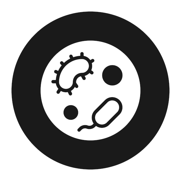 El icono del vector de microbiología se puede utilizar para el conjunto de iconos de vuelta a la escuela