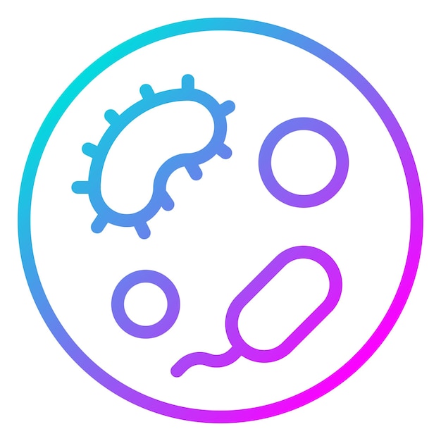 El icono del vector de microbiología se puede utilizar para el conjunto de iconos de vuelta a la escuela