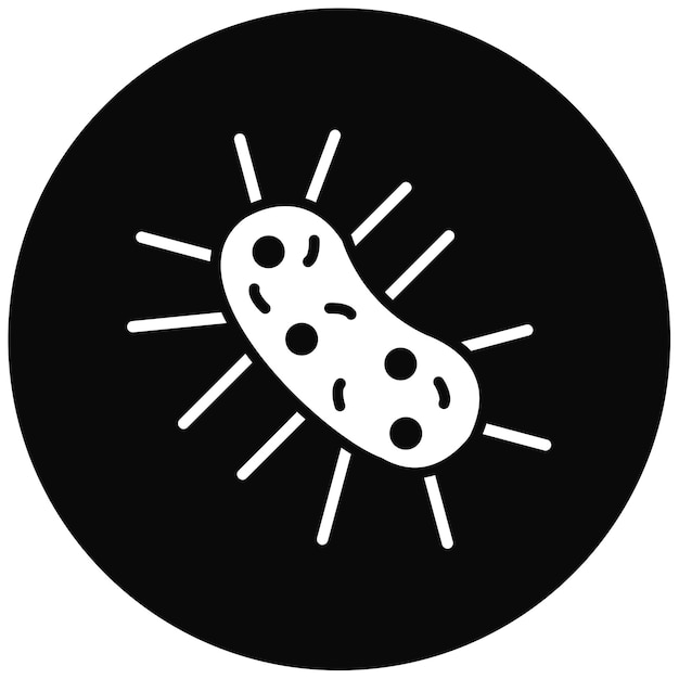 El icono del vector de microorganismos se puede utilizar para el conjunto de iconos del laboratorio