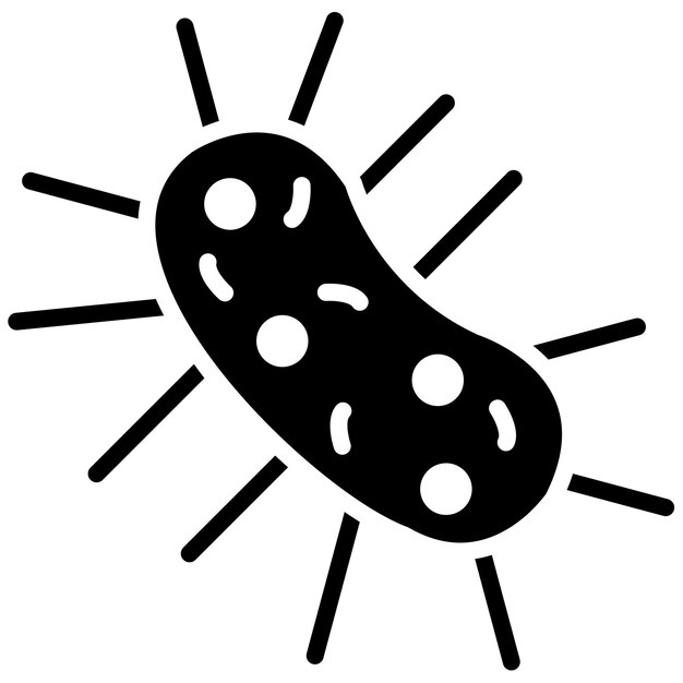 El icono del vector de microorganismos se puede utilizar para el conjunto de iconos del laboratorio