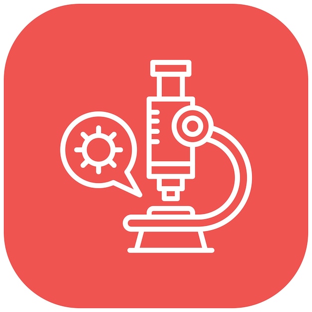 El icono del vector del microscopio patógeno se puede utilizar para el conjunto de iconos de enfermedades infecciosas