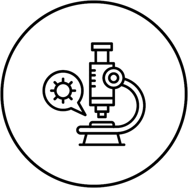 El icono del vector del microscopio patógeno se puede utilizar para el conjunto de iconos de enfermedades infecciosas
