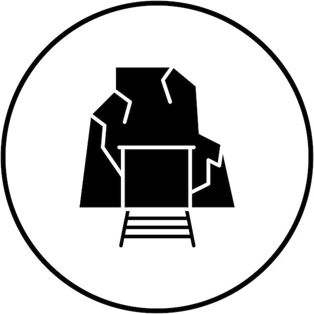 El icono del vector de la mina del desierto se puede usar para el conjunto de iconos del desierto