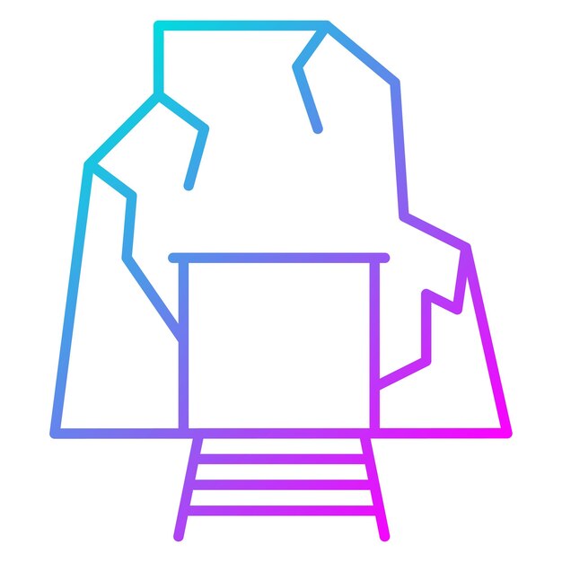 El icono del vector de la mina del desierto se puede usar para el conjunto de iconos del desierto
