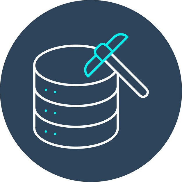 El icono del vector de minería de datos se puede utilizar para el conjunto de iconos de análisis de datos