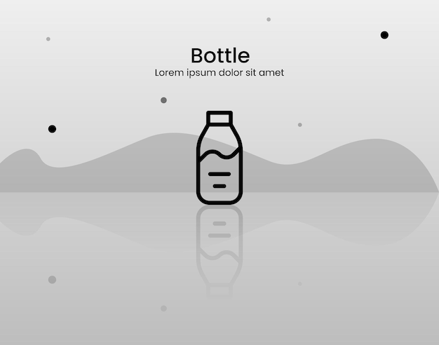 Icono de vector mínimo para botella de bebida