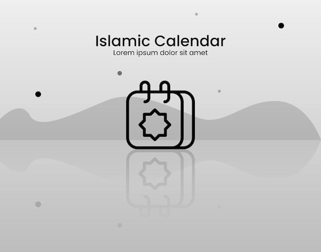 Icono de vector mínimo para calendario islámico