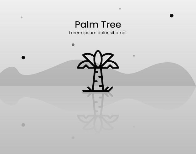 Icono de vector mínimo para palmera