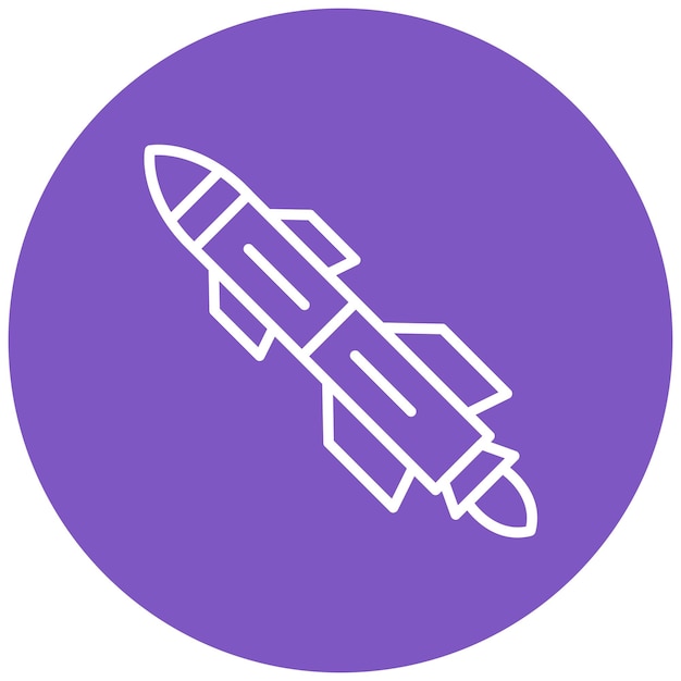 El icono del vector del misil se puede usar para el conjunto de iconos de disparo