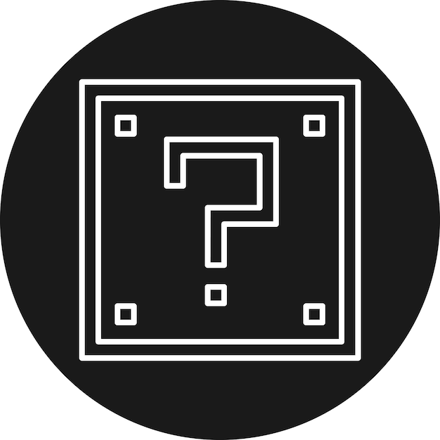 El icono del vector de misterio del juego se puede usar para el conjunto de iconos del juego en línea