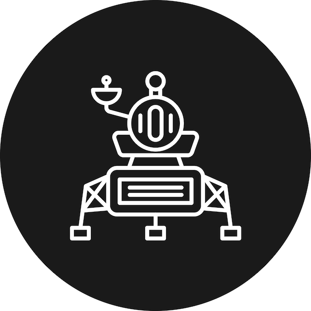 El icono del vector del módulo de aterrizaje se puede utilizar para el conjunto de iconos de tecnología espacial