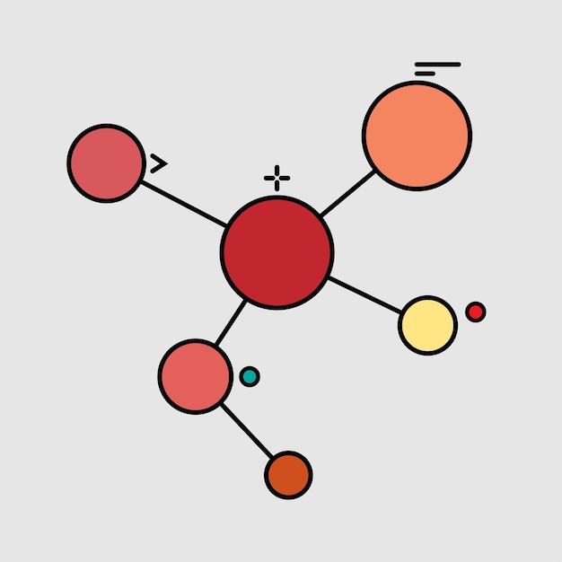 Icono de vector de molécula Partículas de química y estructura Ilustración de ciencia