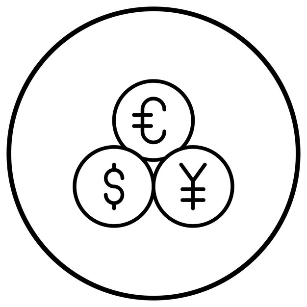 El icono del vector de moneda se puede utilizar para el conjunto de iconos de inmigración