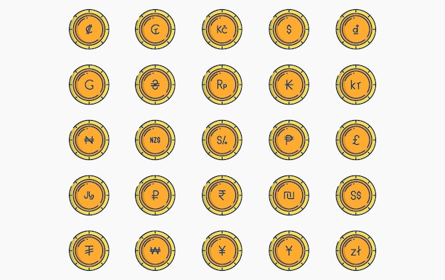 Icono de vector de monedas de moneda