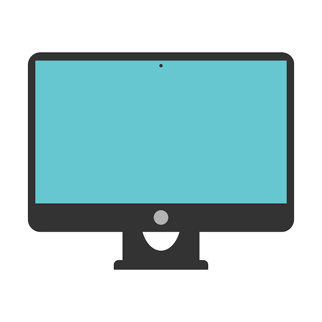 Icono de un vector de monitor en un fondo gris