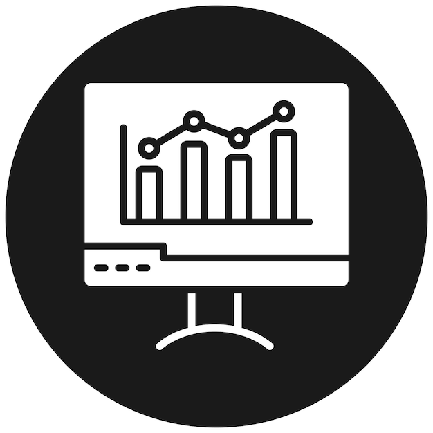 El icono del vector de monitoreo analítico se puede utilizar para el conjunto de iconos de marketing en línea