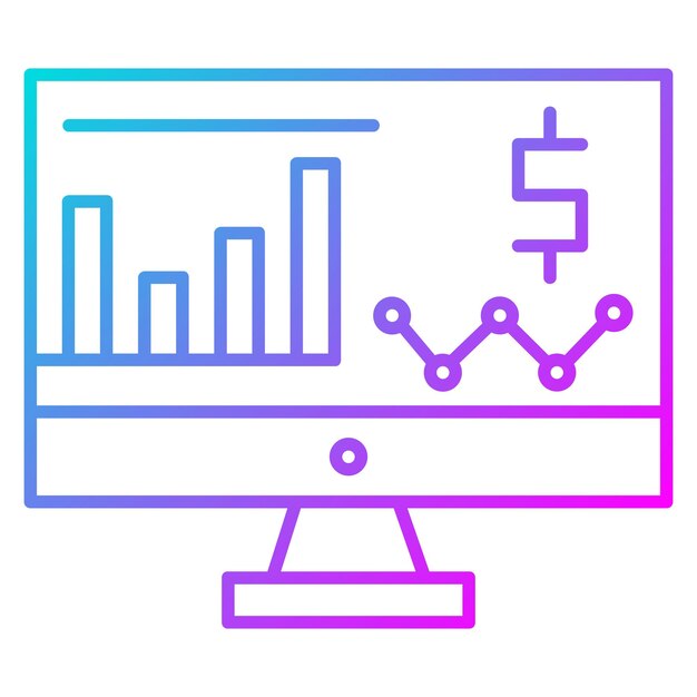 El icono del vector de monitoreo se puede utilizar para el conjunto de iconos de banca y finanzas
