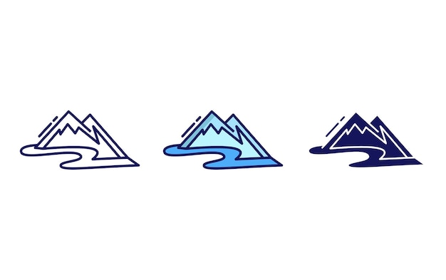 icono de vector de montaña nevada