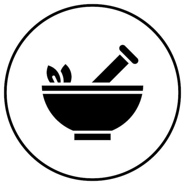 El icono del vector de mortero se puede usar para el conjunto de iconos de química