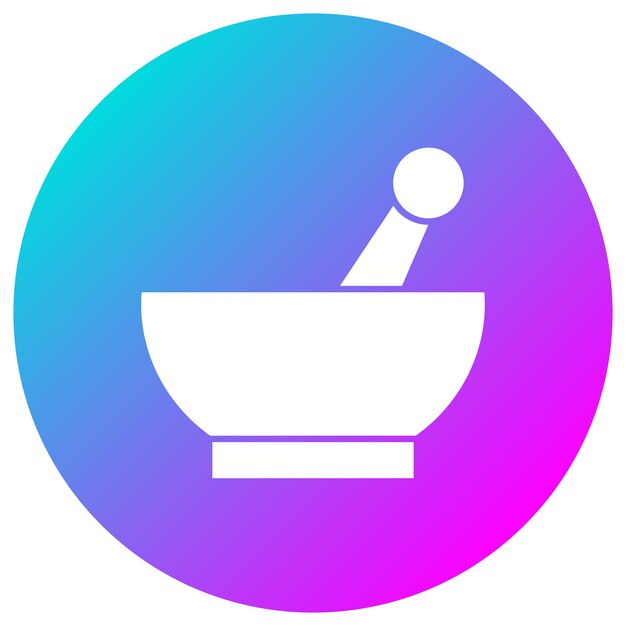 El icono del vector de mortero se puede utilizar para el conjunto de iconos de farmacia