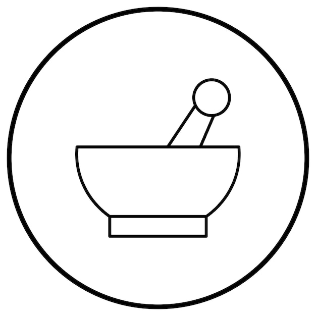 El icono del vector de mortero se puede utilizar para el conjunto de iconos de farmacia