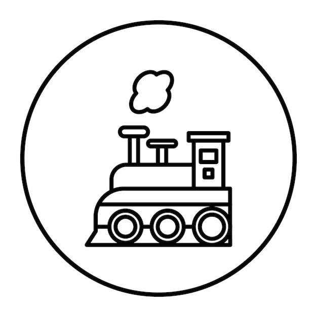 El icono del vector del motor de vapor se puede utilizar para el conjunto de iconos del ferrocarril