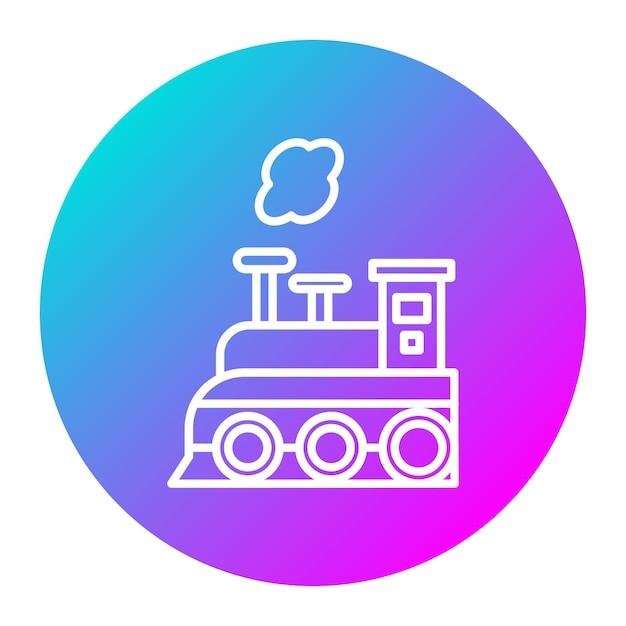 El icono del vector del motor de vapor se puede utilizar para el conjunto de iconos del ferrocarril
