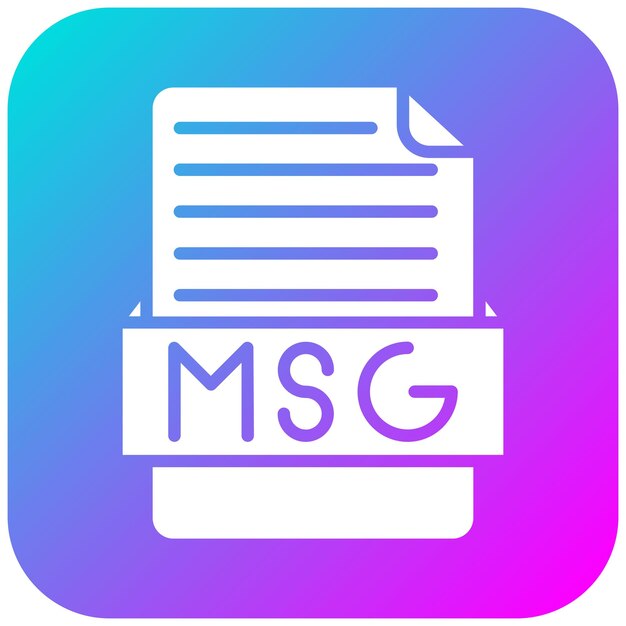 El icono del vector MSG se puede utilizar para el conjunto de iconos de formatos de archivo