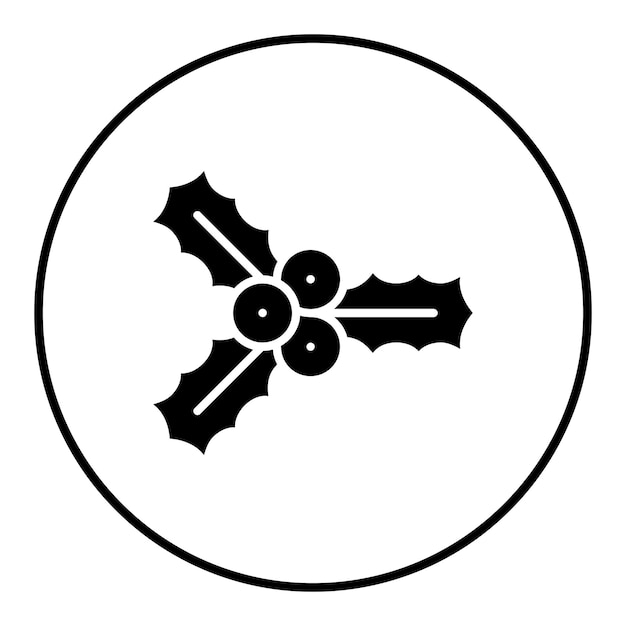 El icono del vector de muérdago se puede usar para el conjunto de iconos de invierno