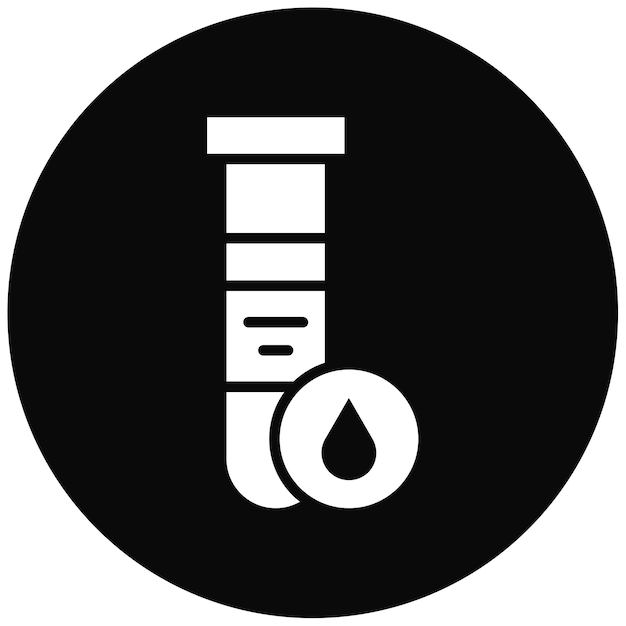 El icono del vector de la muestra de sangre se puede utilizar para el conjunto de iconos del laboratorio