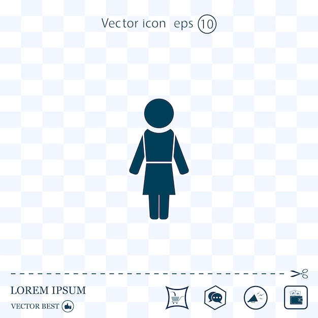 Vector icono de vector de mujer eps 10