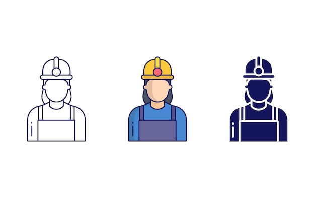 Icono de vector de mujer de ingeniería