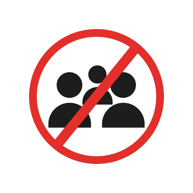 Sin icono de vector de multitud Plano Sin símbolo de multitud Gráficos vectoriales